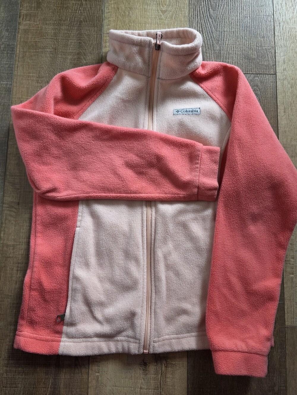 Columbia Two-Tone Pink Fleece Jacket - Girls Size Large (14/16)